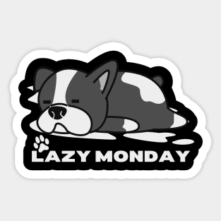 Dog lazy monday Sticker